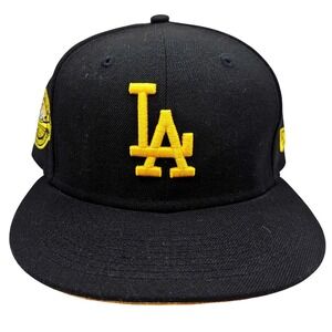 New Era 59FIFTY Los Angeles Dodgers Black Yellow 50th Anniversary Patch 7 5/8